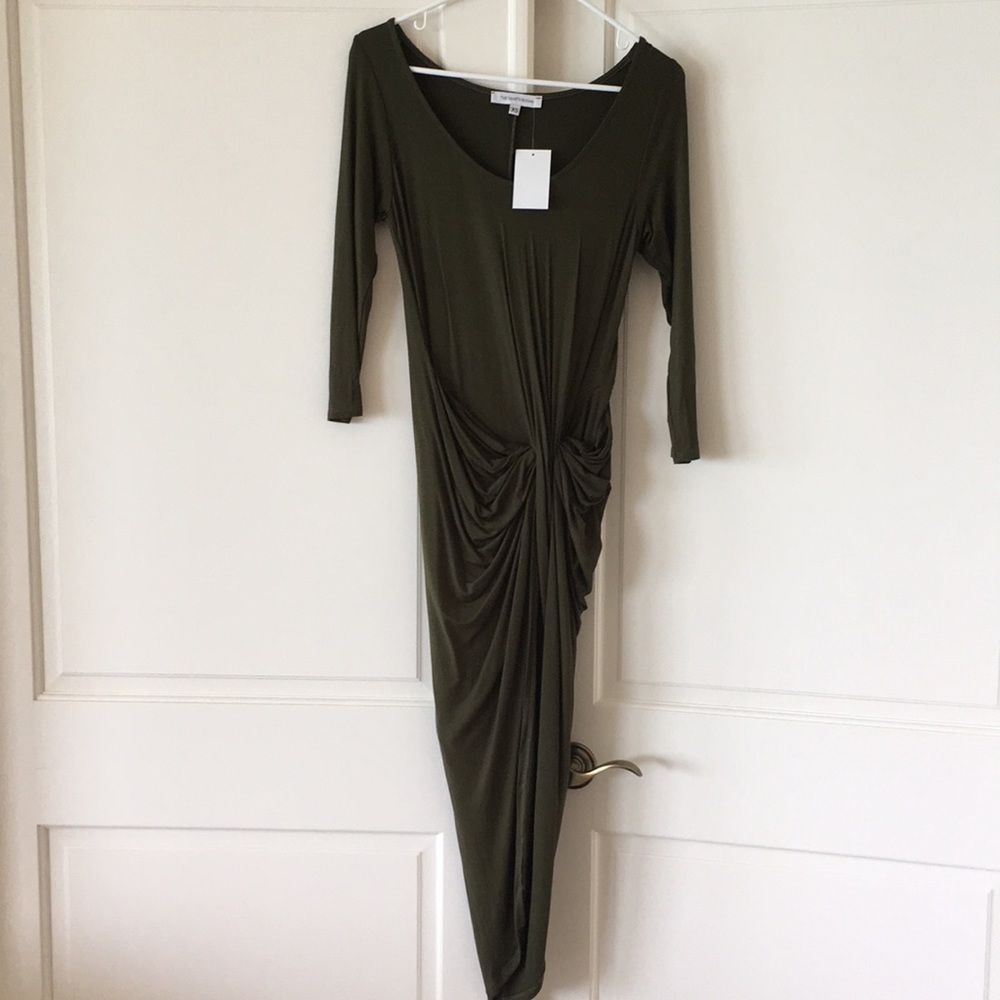 Asymmetric green dress
